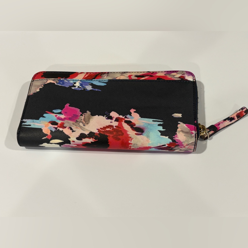 kate spade Black Multicolor Floral Zip Wallet - Picture 4 of 6